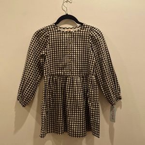 Girls Black & White Plaid Dress Size 6